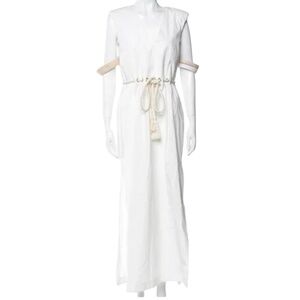 Rosie Assoulin White Tie Front Maxi Dress